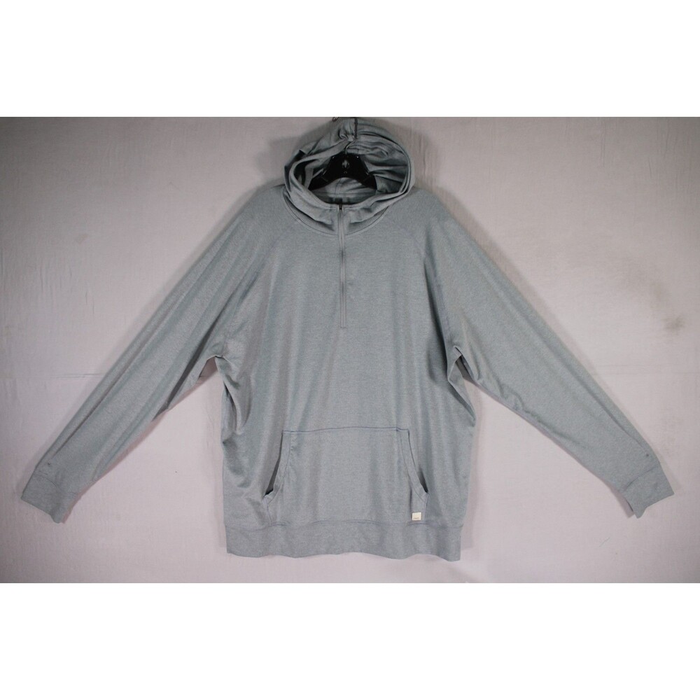 Vuori Men's XXL Gray Half Zip Pullover Hoodie Performance Stretch